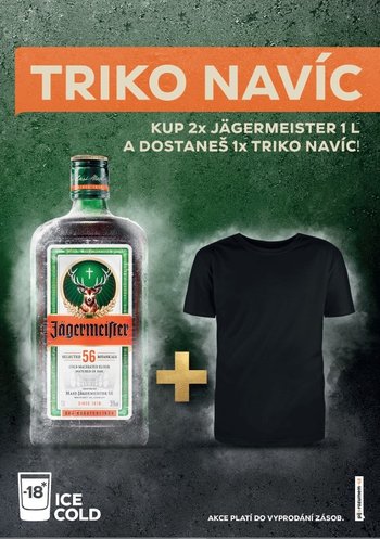 2x Jagermeister 1l + Tričko pánské velikost 2XL