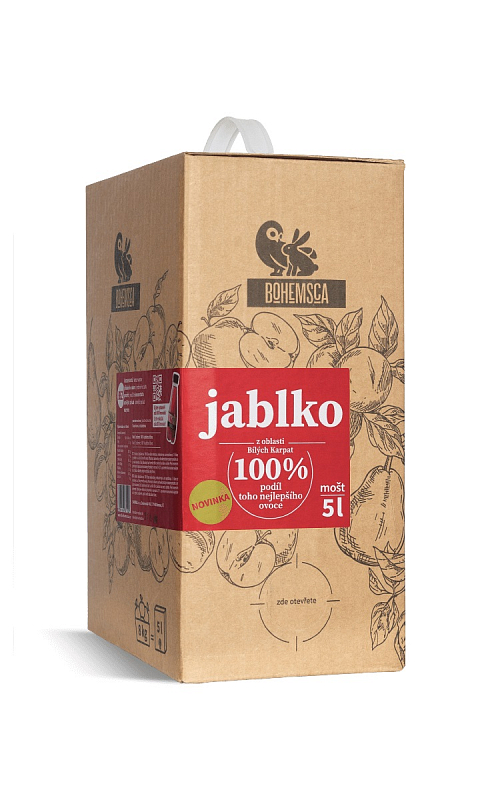 Bohemsca Bio mošt Jablko 100% Bag in Box 5l