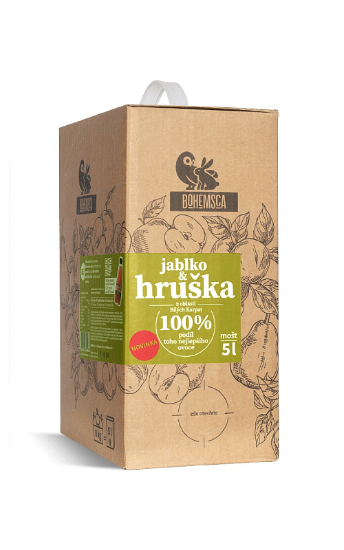 Bohemsca BIO mošt Jablko/hruška 50% Bag in Box 5l